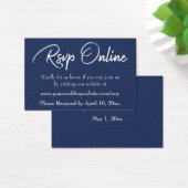 Hochzeit RSVP Online Beiheft Weiße Schrift & Marin (Schreibtisch)