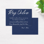 Hochzeit RSVP Online Beiheft Weiße Schrift & Marin (Schreibtisch)