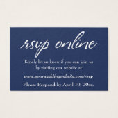 Hochzeit RSVP Online Beiheft Weiße Schrift & Marin (Vorderseite)