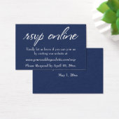 Hochzeit RSVP Online Beiheft Weiße Schrift & Marin (Schreibtisch)