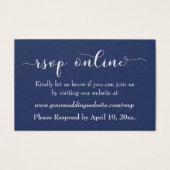 Hochzeit RSVP Online Beiheft Weiße Schrift & Marin (Vorderseite)