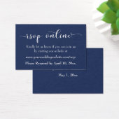 Hochzeit RSVP Online Beiheft Weiße Schrift & Marin (Schreibtisch)