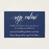 Hochzeit RSVP Online Beilage Weiße Schrift & Marin (Vorderseite)