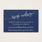 Hochzeit RSVP Online Beilage Weiße Schrift & Marin (Vorderseite)