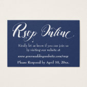 Hochzeit RSVP Online Beilage Weiße Schrift & Marin (Vorderseite)