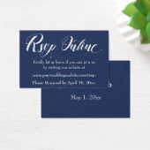 Hochzeit RSVP Online Beilage Weiße Schrift & Marin (Schreibtisch)