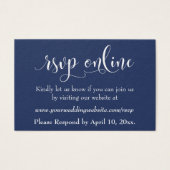 Hochzeit RSVP Online Beilage Weiße Schrift & Marin (Vorderseite)