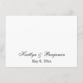 Hochzeit RSVP Online einfach elegant Schwarz und W Begleitkarte (Rückseite)