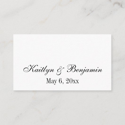 Hochzeit RSVP Online einfach elegant Schwarz und W Begleitkarte (Rückseite)