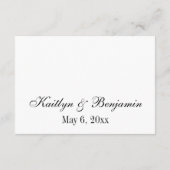 Hochzeit RSVP Online einfach elegant Schwarz und W Begleitkarte (Rückseite)