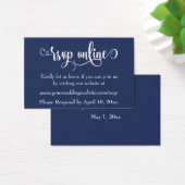 Hochzeit RSVP Online Einfügen weißes Script & Navy (Schreibtisch)