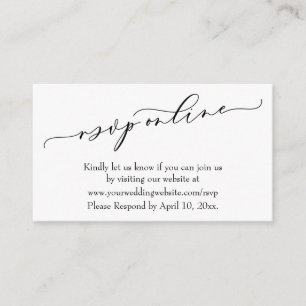 Hochzeit RSVP Online Elegante Luxusschrift Begleitkarte