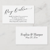 Hochzeit RSVP Online Eleganter Luxus-Script-Schrif Begleitkarte (Vorne/Hinten)