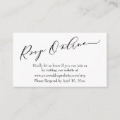 Hochzeit RSVP Online Eleganter Luxus-Script-Schrif Begleitkarte (Vorderseite)