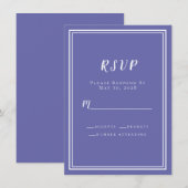 Hochzeit RSVP Periwinkle Bue Chic Modernes Minimal (Vorne/Hinten)