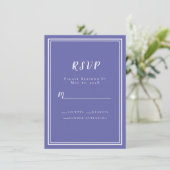 Hochzeit RSVP Periwinkle Bue Chic Modernes Minimal (Stehend Vorderseite)