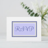 Hochzeit RSVP Periwinkle und Silver Karte (Stehend Vorderseite)