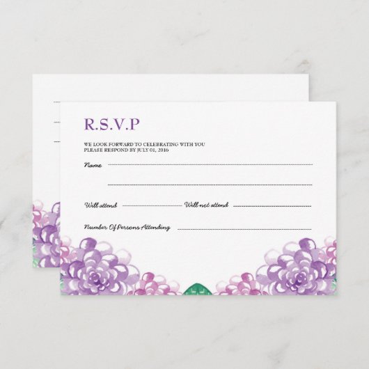 Hochzeit RSVP PostCard Einladung (Vorne/Hinten)