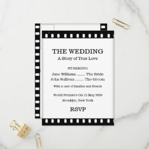 Hochzeit RSVP Postkarte mit Filmthema