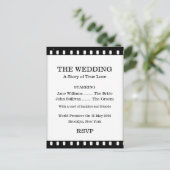 Hochzeit RSVP Postkarte mit Filmthema (Stehend Vorderseite)