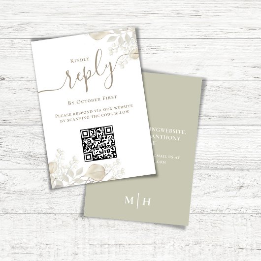 Hochzeit RSVP QR Code Elegante Landschaft
