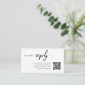 Hochzeit RSVP | QR-Code Minimalistisch Clean Simpl Begleitkarte (Stehend Vorderseite)