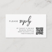 Hochzeit RSVP | QR-Code Minimalistisch Clean Simpl Begleitkarte (Vorderseite)