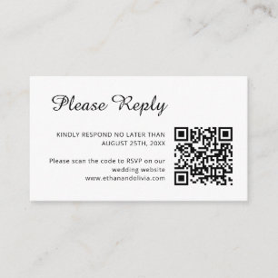 Hochzeit RSVP QR-Code Minimalistisch Clean Simpl Begleitkarte