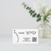 Hochzeit RSVP | QR Code Minimalistisch Clean Simpl Begleitkarte (Stehend Vorderseite)