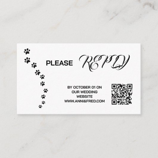 Hochzeit RSVP | QR Code Minimalistisch Clean Simpl Begleitkarte (Vorderseite)