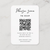Hochzeit RSVP | QR-Code Modern Minimalistisch einf Begleitkarte (Vorderseite)