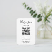 Hochzeit RSVP | QR-Code Modern Minimalistisch einf Begleitkarte (Stehend Vorderseite)