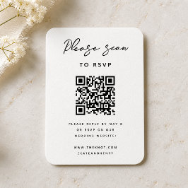Hochzeit RSVP | QR-Code Modern Minimalistisch einf Begleitkarte