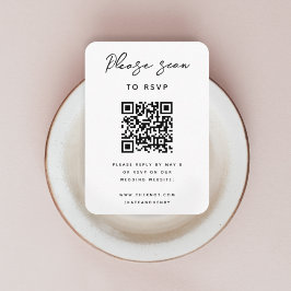 Hochzeit RSVP | QR-Code Modern Minimalistisch einf Begleitkarte