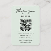 Hochzeit RSVP | QR Code Modernes Minimal-Sage Gree Begleitkarte (Vorderseite)