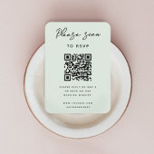 Hochzeit RSVP | QR Code Modernes Minimal-Sage Gree Begleitkarte