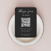 Hochzeit RSVP | QR Code Modernes, stilvolles Schwa Begleitkarte