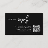 Hochzeit RSVP | QR Code Modernes, stilvolles Schwa Begleitkarte (Vorderseite)