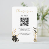 Hochzeit RSVP | QR Code Modernes, stilvolles White Begleitkarte (Stehend Vorderseite)