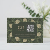 Hochzeit RSVP QR Code Nouveau Einladung (Stehend Vorderseite)