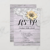 Hochzeit RSVP Reply Chic Lace Sonnenblumenleuchten (Vorne/Hinten)