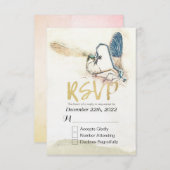 Hochzeit RSVP Reply Dragonfly Paating Liebe Herz (Vorne/Hinten)