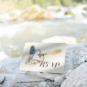 Hochzeit RSVP Reply Dragonfly Paating Liebe Herz Einladungspostkarte