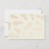 Hochzeit RSVP Reply Gold Ananas Couple Navy Blue Karte (Rückseite)