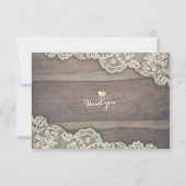 Hochzeit RSVP Reply Lace Sunflower Barn Wood Light (Rückseite)