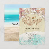 Hochzeit RSVP Reply Summer Beach Starfish Seashell Karte (Vorne/Hinten)