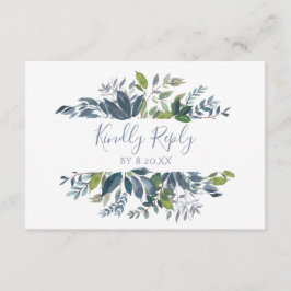 Hochzeit RSVP Response Card Greenerity - Dusty Blu