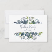 Hochzeit RSVP Response Card Greenerity - Dusty Blu (Vorderseite)