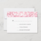 Hochzeit RSVP Rose Blush Pink Bokeh Lights (Vorderseite)