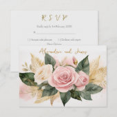 Hochzeit RSVP Rose Bouquet Karte (Vorne/Hinten)